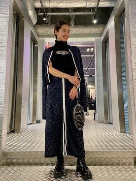 「DIESEL OSAKA」｜KAEさん（レディース・157cm）の冬コーディネート