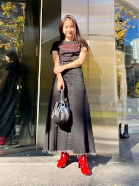 「DIESEL OSAKA」｜「アイテム（ブーツ）」を使った、KAEさん（レディース・157cm）の冬コーディネート