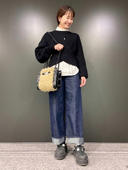 セール】レディース ニット トップス ドロップショルダー