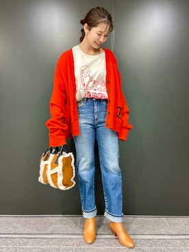「DIESEL OSAKA」｜「アイテム（ブーツ）」を使った、KAEさん（レディース・157cm）の秋コーディネート