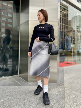 「DIESEL OSAKA」｜「アイテム（スニーカー）」を使った、KAEさん（レディース・157cm）の春コーディネート