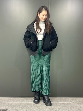 「DIESEL OSAKA」｜「アイテム（ブルゾン）」を使った、KAEさん（レディース・157cm）の秋コーディネート