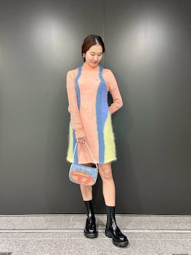 「DIESEL OSAKA」｜KAEさん（レディース・157cm）の冬コーディネート