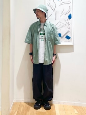 「green label relaxing（グリーンレーベルリラクシング）のアイテム（帽子）」を使った、green label relaxingさん（メンズ・171cm）の夏コーディネート