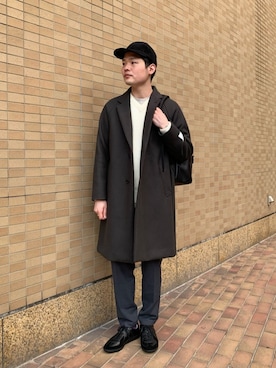 「green label relaxing（グリーンレーベルリラクシング）のアイテム（チェスターコート）」を使った、green label relaxingさん（メンズ・177cm）の冬コーディネート