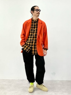 「アイテム（テーラードジャケット、オレンジ系）」を使った、green label relaxingさん（メンズ・178cm）の秋コーディネート