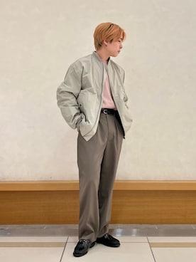 「green label relaxing（グリーンレーベルリラクシング）のアイテム（MA-1）」を使った、green label relaxingさん（メンズ・165cm）の春コーディネート