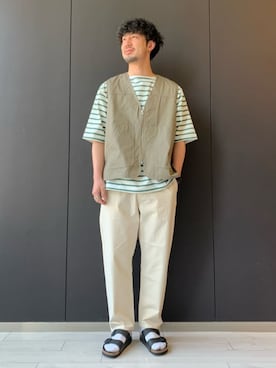 「アイテム（ベスト）」を使った、green label relaxingさん（メンズ・183cm）の夏コーディネート