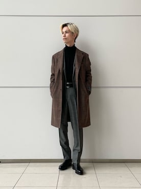 「green label relaxing（グリーンレーベルリラクシング）のアイテム（チェスターコート）」を使った、green label relaxingさん（メンズ・169cm）の冬コーディネート