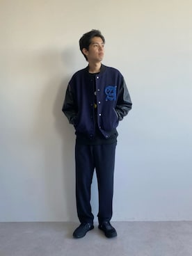 「green label relaxing（グリーンレーベルリラクシング）のアイテム（スタジャン）」を使った、green label relaxingさん（メンズ・178cm）の秋コーディネート