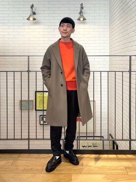 「green label relaxing（グリーンレーベルリラクシング）のアイテム（チェスターコート）」を使った、green label relaxingさん（メンズ・169cm）の秋コーディネート