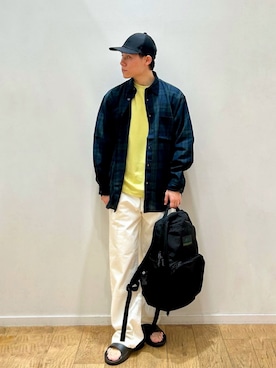 「CPH（シーピーエイチ）のアイテム（キャップ）」を使った、green label relaxingさん（メンズ・170cm）の春コーディネート