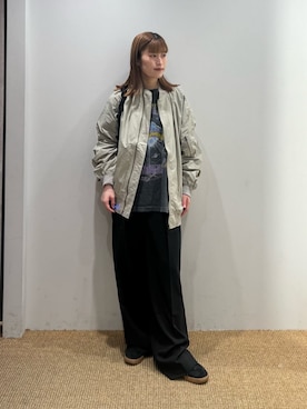 「green label relaxing（グリーンレーベルリラクシング）のアイテム（MA-1）」を使った、green label relaxingさん（レディース・153cm）の春コーディネート