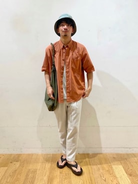 「green label relaxing（グリーンレーベルリラクシング）のアイテム（帽子）」を使った、green label relaxingさん（メンズ・179cm）の夏コーディネート