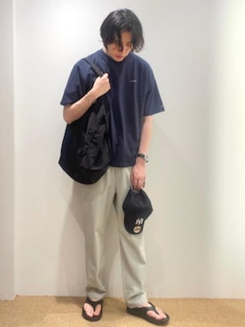 「Gramicci（グラミチ）のアイテム（トップス）」を使った、green label relaxingさん（メンズ・185cm）の夏コーディネート