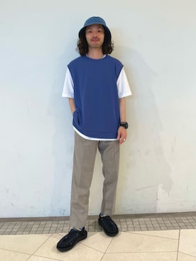 「green label relaxing（グリーンレーベルリラクシング）のアイテム（帽子）」を使った、green label relaxingさん（メンズ・164cm）の夏コーディネート