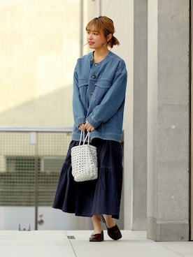 「STYLE DELI（スタイルデリ）のアイテム（デニムジャケット）」を使った、STYELEDELIさん（レディース・153cm）の冬コーディネート