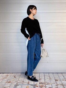 「STYLE DELI（スタイルデリ）のアイテム（ニット/セーター）」を使った、STYELEDELIさん（レディース・157cm）の秋コーディネート