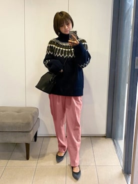 「STYLE DELI（スタイルデリ）のアイテム（スラックス）」を使った、STYELEDELIさん（レディース・157cm）の冬コーディネート