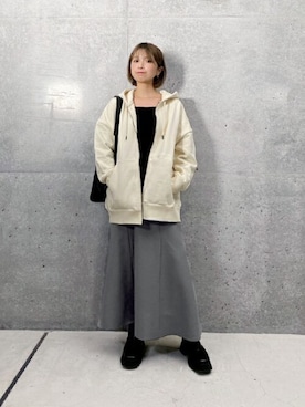 「STYLE DELI（スタイルデリ）のアイテム（パーカー）」を使った、STYELEDELIさん（レディース・157cm）の冬コーディネート