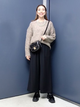 「STYLE DELI（スタイルデリ）のアイテム（ニット/セーター）」を使った、STYELEDELIさん（レディース・157cm）の冬コーディネート