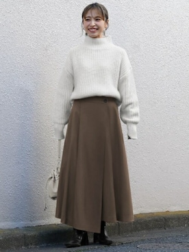 「STYLE DELI（スタイルデリ）のアイテム（ニット/セーター）」を使った、STYELEDELIさん（レディース・153cm）の冬コーディネート