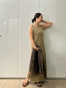 「オリーブ」｜「アイテム（ワンピース）」を使った、STYELEDELIさん（レディース・156cm）の夏コーディネート