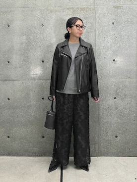 「STYLE DELI（スタイルデリ）のアイテム（ライダースジャケット）」を使った、STYELEDELIさん（レディース・156cm）の秋コーディネート