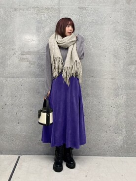 「STYLE DELI（スタイルデリ）のアイテム（ニット/セーター）」を使った、STYELEDELIさん（レディース・157cm）の冬コーディネート