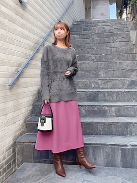 「STYLE DELI（スタイルデリ）のアイテム（ニット/セーター）」を使った、STYELEDELIさん（レディース・157cm）の冬コーディネート