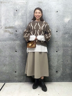 「STYLE DELI（スタイルデリ）のアイテム（スカート）」を使った、STYELEDELIさん（レディース・157cm）の冬コーディネート