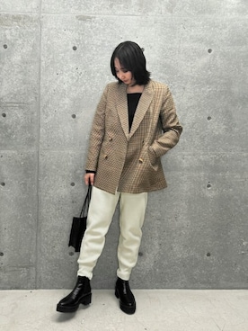 「STYLE DELI（スタイルデリ）のアイテム（テーラードジャケット）」を使った、STYELEDELIさん（レディース・156cm）の冬コーディネート