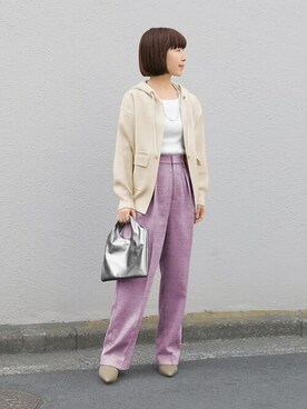 「STYLE DELI（スタイルデリ）のアイテム（パーカー）」を使った、STYELEDELIさん（レディース・153cm）の春コーディネート