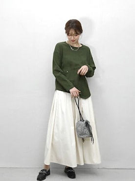 「STYLE DELI（スタイルデリ）のアイテム（スカート）」を使った、STYELEDELIさん（レディース・169cm）の春コーディネート