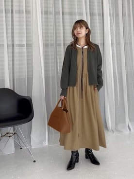 「STYLE DELI（スタイルデリ）のアイテム（ワンピース/ドレス）」を使った、STYELEDELIさん（レディース・157cm）の冬コーディネート
