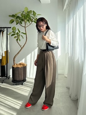 「STYLE DELI（スタイルデリ）のアイテム（パンツ）」を使った、STYELEDELIさん（レディース・158cm）の冬コーディネート