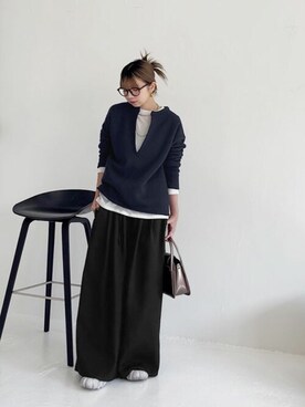 「STYLE DELI（スタイルデリ）のアイテム（スウェット）」を使った、STYELEDELIさん（レディース・157cm）の冬コーディネート