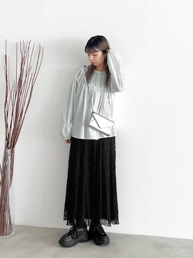 「STYLE DELI（スタイルデリ）のアイテム（スカート）」を使った、STYELEDELIさん（レディース・157cm）の春コーディネート