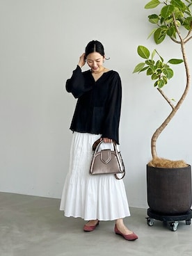 「STYLE DELI（スタイルデリ）のアイテム（スカート）」を使った、STYELEDELIさん（レディース・157cm）の春コーディネート