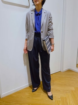 「NEWYORKER（ニューヨーカー）のアイテム（テーラードジャケット）」を使った、NEWYORKER_WOMENSさん（レディース・167cm）の夏コーディネート