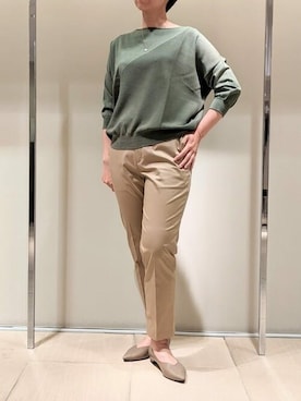 「新作」｜「アイテム（チノパンツ）」を使った、NEWYORKER_WOMENSさん（レディース・162cm）の夏コーディネート