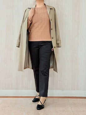 「新作」｜「アイテム（チノパンツ）」を使った、NEWYORKER_WOMENSさん（レディース・154cm）の秋コーディネート