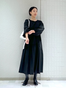 「長袖ワンピース」｜keicoさん（レディース・168cm）の秋コーディネート