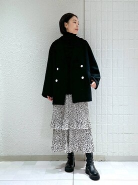 「A part by（アパートバイ）のアイテム（チェスターコート）」を使った、keicoさん（レディース・168cm）の冬コーディネート