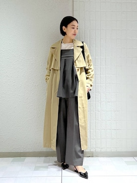 「アイテム（トレンチコート）」を使った、keicoさん（レディース・168cm）の冬コーディネート