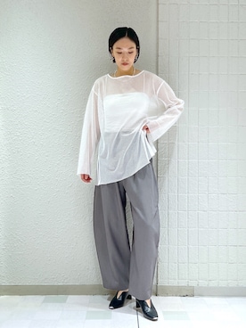 「アパートバイローリーズ」｜「アイテム（スラックス）」を使った、keicoさん（レディース・168cm）の夏コーディネート