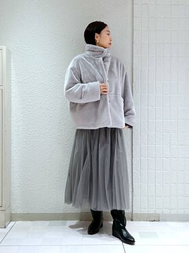 「e/rm」｜「アイテム（ジャケット/アウター）」を使った、keicoさん（レディース・168cm）の冬コーディネート
