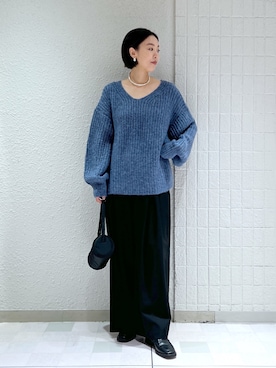 「ゆったりシルエット」｜「アイテム（アクセサリー）」を使った、keicoさん（レディース・168cm）の秋コーディネート