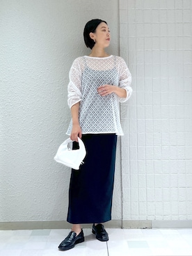 「アパートバイローリーズ」｜「アイテム（ローファー）」を使った、keicoさん（レディース・168cm）の夏コーディネート