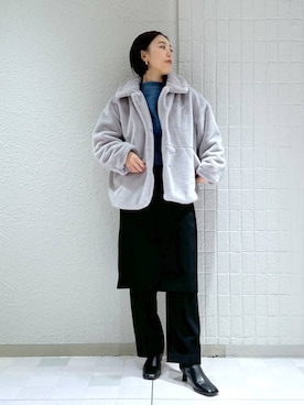 「e/rm」｜「アイテム（ジャケット/アウター）」を使った、keicoさん（レディース・168cm）の冬コーディネート